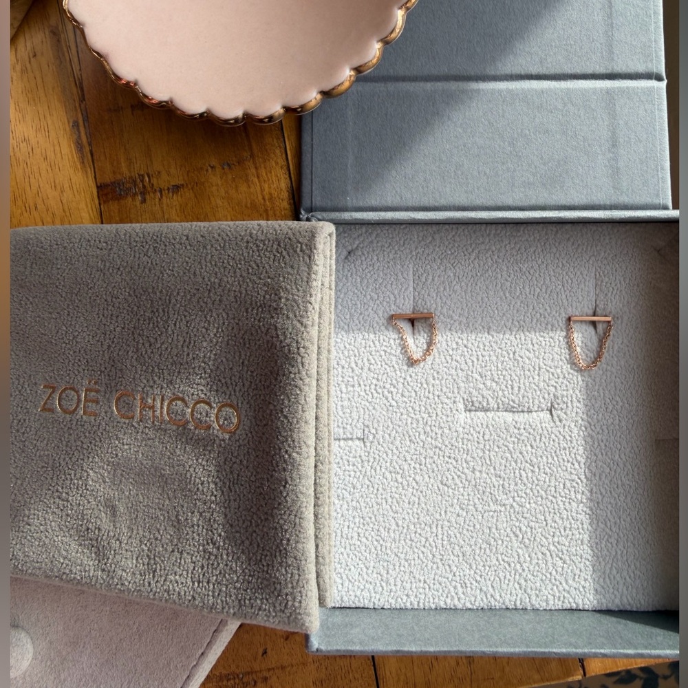 Zoe Chicco Rose Gold chain Earrings